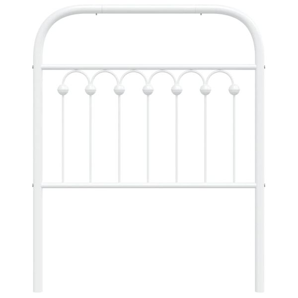 vidaXL T&ecirc;te de lit de remplacement m&eacute;tal blanc 80 cm