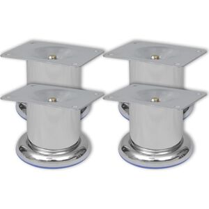 vidaXL Pieds ronds de canap&eacute; 4 pcs Chrome 60 mm