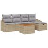 vidaXL Ensemble de canap&eacute; de jardin avec coussin 6 pcs Beige polyrotin