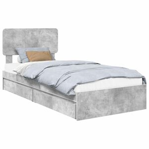 vidaXL Lit de Rangement Gris b&eacute;ton 70 x 190 cm Bois d'ing&eacute;nierie