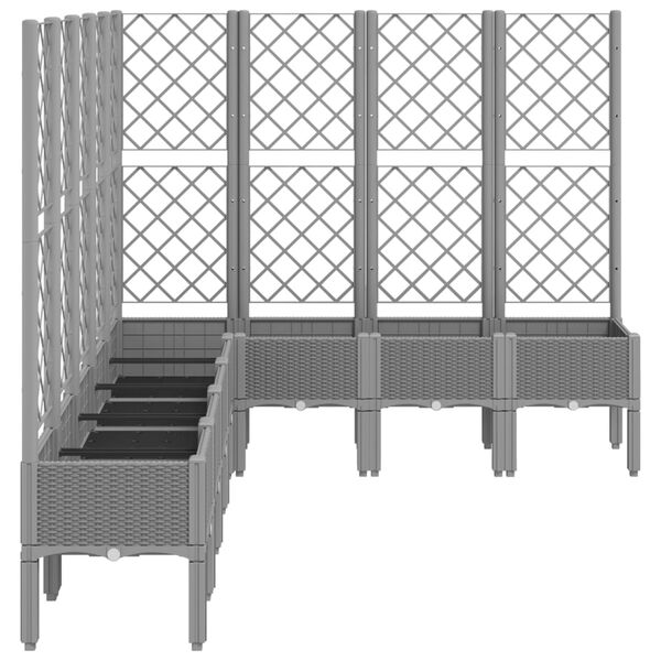 vidaXL Jardini&egrave;re avec treillis gris clair 200x160x142 cm PP
