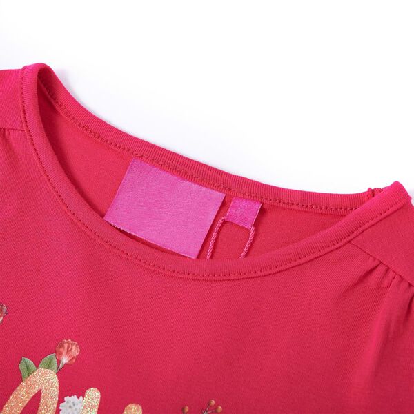 T-shirt enfants &agrave; manches longues rose vif 116