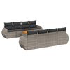 vidaXL Salon de jardin 9 pcs avec coussins gris r&eacute;sine tress&eacute;e