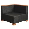 vidaXL Salon de jardin 7 pcs avec coussins R&eacute;sine tress&eacute;e Noir