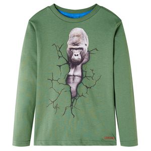 vidaXL T-shirt enfants &agrave; manches longues kaki clair 104