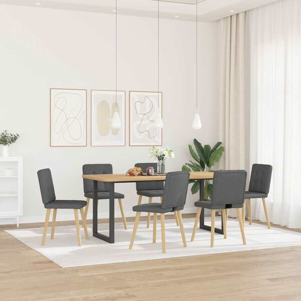 vidaXL Chaises &agrave; manger lot de 6 gris fonc&eacute; tissu