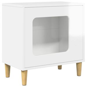 vidaXL Maison pour chat Blanc brillant 51 x 30 x 52 cm