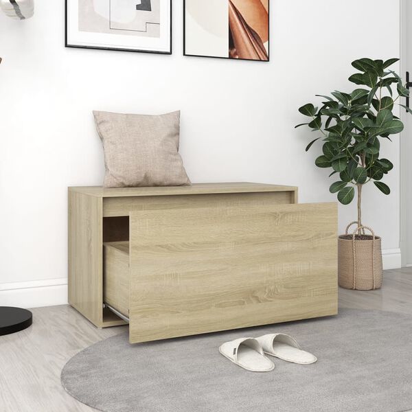 vidaXL Banc d'entr&eacute;e 80x40x45 cm Ch&ecirc;ne sonoma Bois d'ing&eacute;nierie