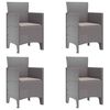 vidaXL Chaise de jardin 4 pc Gris clair Polypropyl&egrave;ne