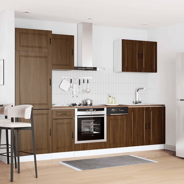 vidaXL Ensemble de 7 meubles de cuisine en ch&ecirc;ne brun "Porto"