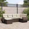 vidaXL Salon de jardin avec coussins 6 pcs marron r&eacute;sine tress&eacute;e