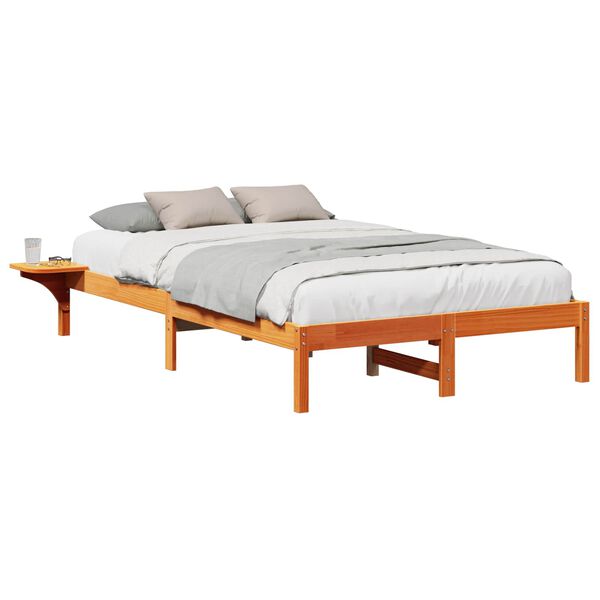 vidaXL Cadre de lit Brun cire 120 x 200 cm Pin massif