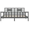 vidaXL Cadre de lit sans matelas gris 200x200 cm bois massif de pin