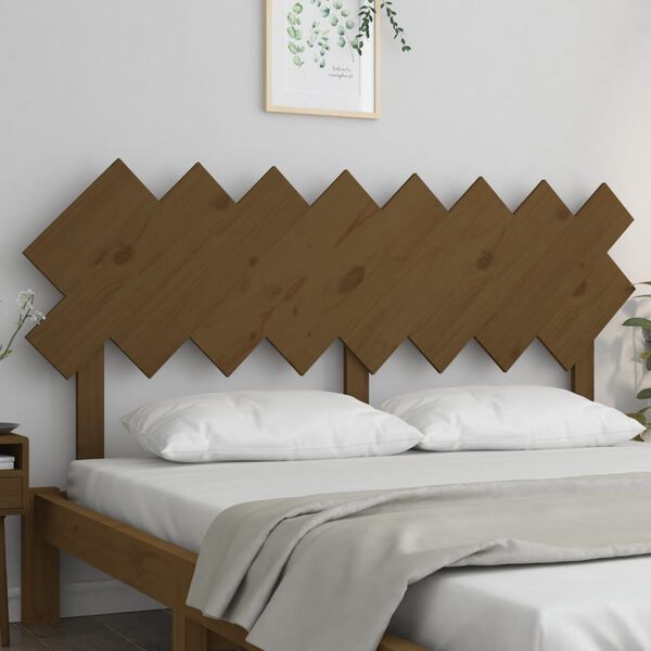 vidaXL T&ecirc;te de lit Marron miel 159,5x3x80,5 cm Bois massif de pin