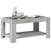 vidaXL Table basse avec LED gris b&eacute;ton 93x53x45 cm bois d'ing&eacute;nierie