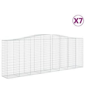 vidaXL Paniers &agrave; gabions arqu&eacute;s 7 pcs 400x50x140/160 cm Fer galvanis&eacute;