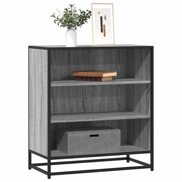 vidaXL Buffet sonoma gris 68x35x76 cm bois d'ing&eacute;nierie et m&eacute;tal