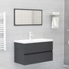 vidaXL Meubles de salle de bain gris bois d'ing&eacute;nierie