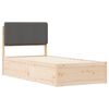 vidaXL Cadre de lit avec t&ecirc;te de lit rembourr&eacute;e Gris fonc&eacute; 90 x 200 cm