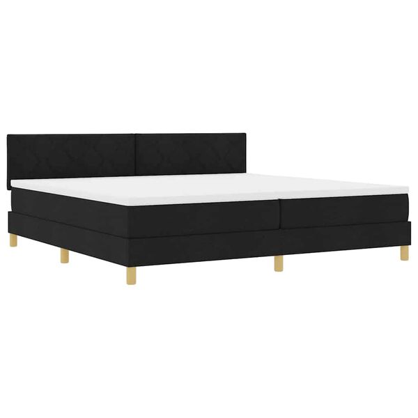 vidaXL Lit &agrave; ressort LED avec matelas avec LED Noir 200 x 200 cm tissu