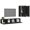 vidaXL Ensemble de meubles TV 4 pcs Noir Bois d'ing&eacute;nierie