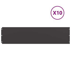 vidaXL Bordures de pelouse 10 pcs noir 25x103 cm acier lamin&eacute; &agrave; froid