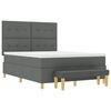 vidaXL Lit &agrave; ressorts avec matelas Gris fonc&eacute; 140 x 190 cm tissu