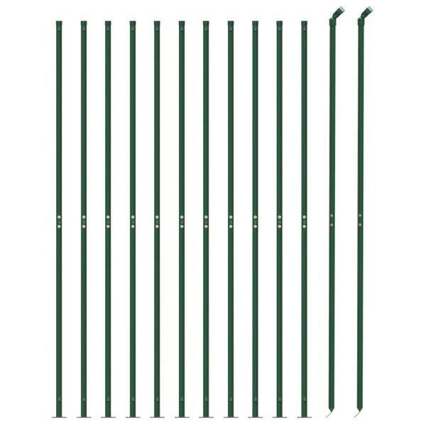 vidaXL Cl&ocirc;ture en treillis m&eacute;tallique avec bride vert 1,4x25 m