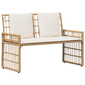 vidaXL Banc ext&eacute;rieur 2 -Seater 116 x 55 x 82 cm Acier et Rattan Poly