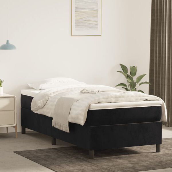 vidaXL Cadre de lit noir 90x190 cm velours