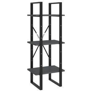vidaXL Biblioth&egrave;que &agrave; 3 niveaux Gris 40x30x105 cm Bois de pin massif