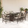 vidaXL Ensemble &agrave; manger de jardin et coussins 7 pcs marron rotin