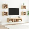 vidaXL Unit&eacute;s murales TV avec LED 7 pcs ch&ecirc;ne sonoma bois d'ing&eacute;nierie