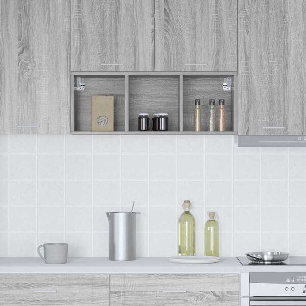vidaXL Armoire suspendue avec stockage Gris Sonoma 30 x 29,5 x 80 cm