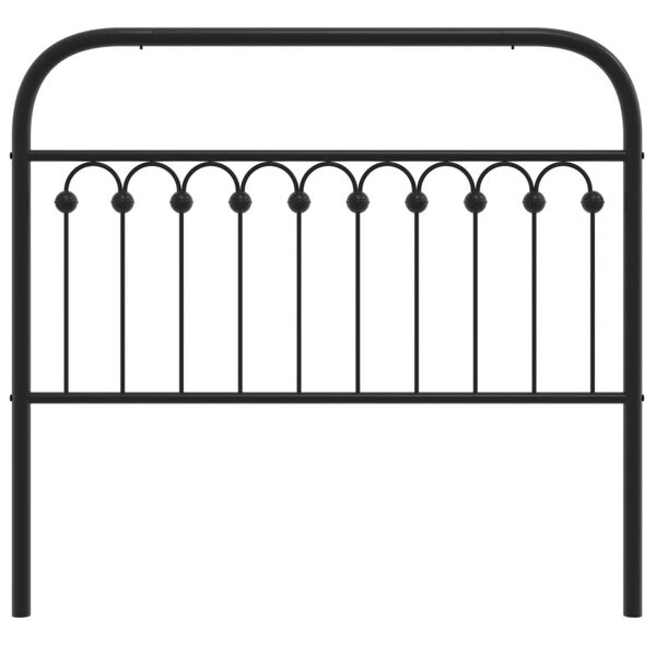 vidaXL T&ecirc;te de lit m&eacute;tal noir 107 cm