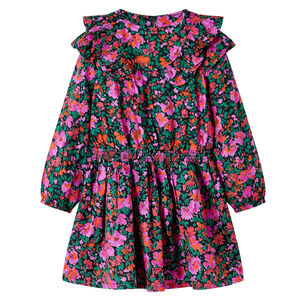 Robe pour enfants &agrave; manches longues rose vif 116