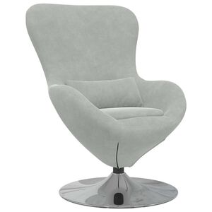 vidaXL Fauteuil &oelig;uf Gris clair Velours
