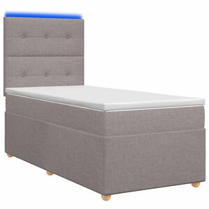 vidaXL Lit boxspring avec matelas Taupe 80 x 200 cm Tissu