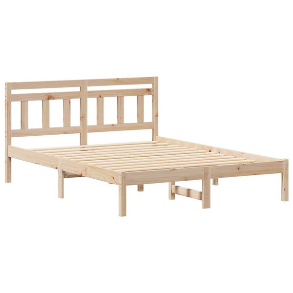 vidaXL Cadre de lit Marron 140 x 190 cm Pin massif