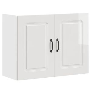 vidaXL Armoire murale de cuisine Kalmar blanc brillant bois ing&eacute;nierie