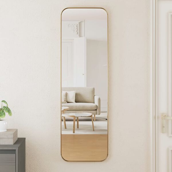 vidaXL Miroir mural Dor&eacute; 30x100 cm Rectangulaire
