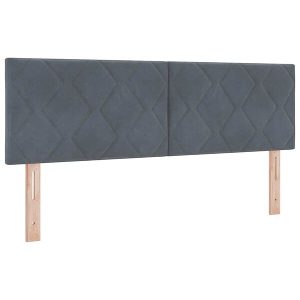 vidaXL Lit &agrave; ressorts avec matelas Gris fonc&eacute; 140 x 190 cm Velours