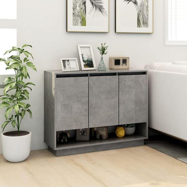 vidaXL Buffet Gris b&eacute;ton 97x31x75 cm Bois d'ing&eacute;nierie