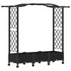 vidaXL Lit &Eacute;lev&eacute; avec Treillis et Toit Noir 169 x 40 x 129 cm PP