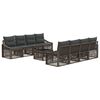 vidaXL Ensemble de canap&eacute; de jardin 9 pc Gris polyrotin