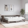 vidaXL Lit de jour avec gigogne et matelas taupe 80x200 cm tissu