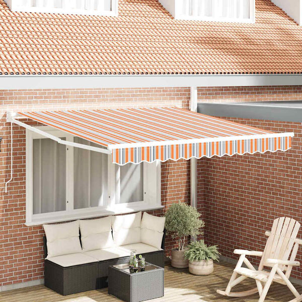 vidaXL Auvent R&eacute;tractable Multicolore 350 x 250 cm