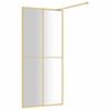 vidaXL Paroi de douche avec verre ESG transparent dor&eacute; 80x195 cm