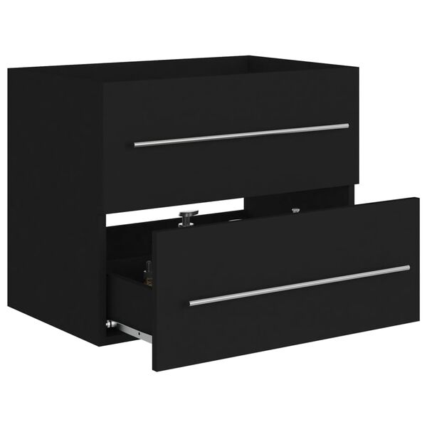 vidaXL Armoire d'&eacute;vier Noir 60x38,5x48 cm Bois d&rsquo;ing&eacute;nierie