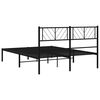 vidaXL Cadre de lit m&eacute;tal sans matelas avec t&ecirc;te de lit noir 120x190cm